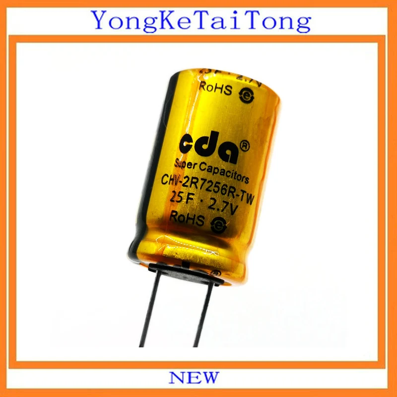 5PCS 10PCS/LOT 25F.2.7V 2.7V25F 2.7V 25F 2Gold Super Capacitor CHV-2R7256R-TW 2.7V25F Taiwan 16X25
5PCS 10PCS/LOT 25F.2.7V 2.7V25F 2.7V 25F 2Gold Super Capacitor CHV-2R7256R-TW 2.7V25F Taiwan 16X25