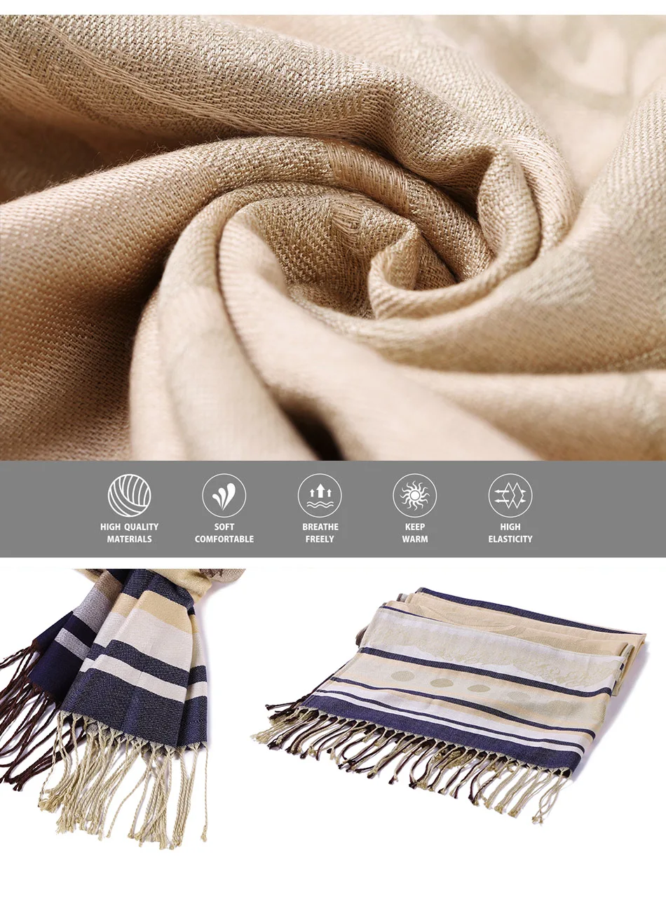 SAN VITALE Scarves Women Shawls Winter Warm Scarf Luxury Brand Soft Fashion Wraps Wool Cashmere Chiffon Islamic Clothing Hijab 25