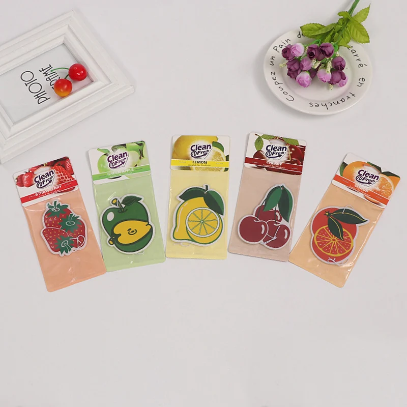 car air freshener Auto Shine Paper Hanging car freshener Vanilla perfumed fragrance fruit Shape 10pcs/lot parfum voiture
car air freshener Auto Shine Paper Hanging car freshener Vanilla perfumed fragrance fruit Shape 10pcs/lot parfum voiture
