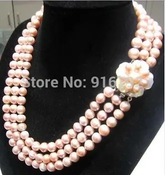 Free shipping@@@@@ YH@CS >WHOLESALE 3 Row 8 mm AKOYA PINK PEARL NECKLACE FLOWER CLASP &aa **A good
Free shipping@@@@@ YH@CS >WHOLESALE 3 Row 8 mm AKOYA PINK PEARL NECKLACE FLOWER CLASP &aa **A good