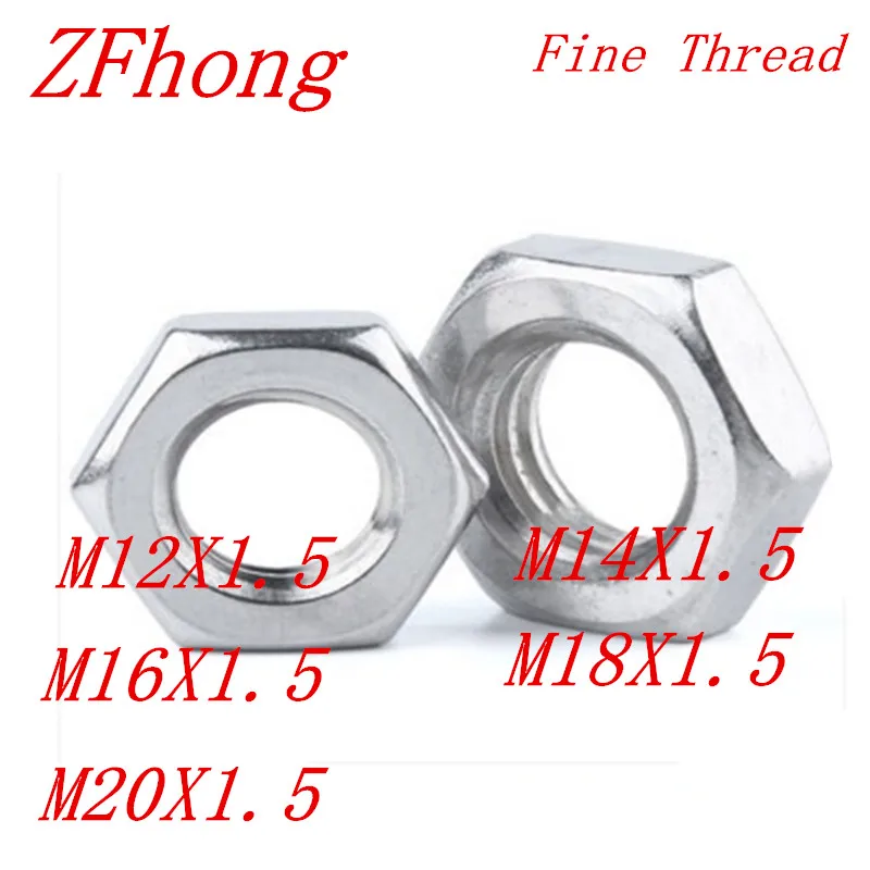 5PCS M10*1.5 M12*1.5 M14*1.5 m16x1.5 m18x1.5 m20x1.5 DIN934 304 Stainless Steel 304ss Thin Fine Pitch Thread Hexagon Hex Nut
5PCS M10*1.5 M12*1.5 M14*1.5 m16x1.5 m18x1.5 m20x1.5 DIN934 304 Stainless Steel 304ss Thin Fine Pitch Thread Hexagon Hex Nut