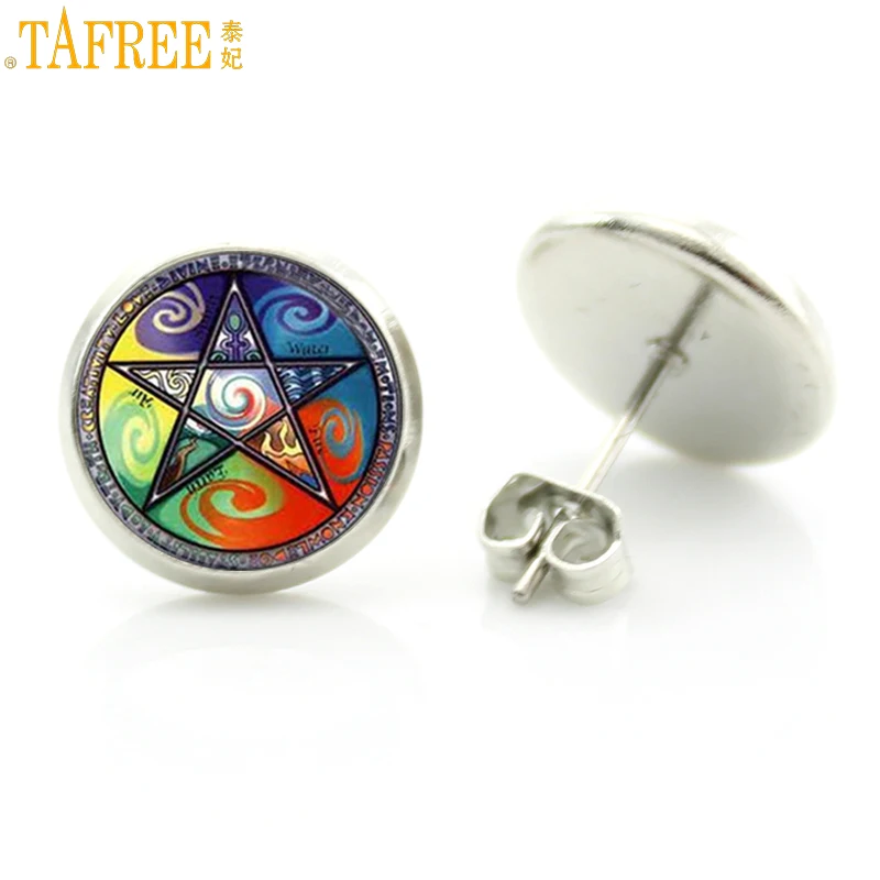 TAFREE novelty Pentagram stud earrings women charms vintage gothic sunlight wiccan satan fashion stars jewelry D563
TAFREE novelty Pentagram stud earrings women charms vintage gothic sunlight wiccan satan fashion stars jewelry D563