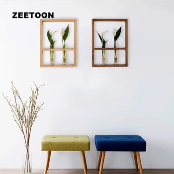 Japanese Style Solid Wood Black Walnut Wall Vase Glass Test Tube Hydroponic Plants Flowers Pot Creative Home Decor Wall Ornament
Japanese Style Solid Wood Black Walnut Wall Vase Glass Test Tube Hydroponic Plants Flowers Pot Creative Home Decor Wall Ornament