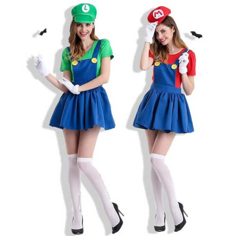 Women's Super Mario Costume Lady's Halloween Female Luigi Brothers Cosplay T Shirt Skirt Moustache Hat Suit Adults Anime Cosplay
Women's Super Mario Costume Lady's Halloween Female Luigi Brothers Cosplay T Shirt Skirt Moustache Hat Suit Adults Anime Cosplay