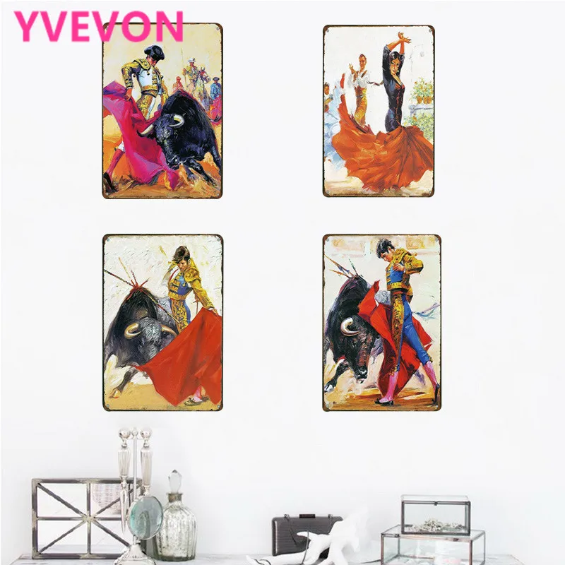 Neon Spain Bull Fighting Retro Sign Metal Vintage Spanish Matado Dancing Plaque Tango Espana wall Plate in Bullring 20x30cm
Neon Spain Bull Fighting Retro Sign Metal Vintage Spanish Matado Dancing Plaque Tango Espana wall Plate in Bullring 20x30cm