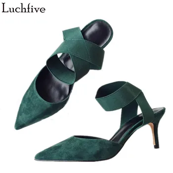 Luchfive Fashaion Green Ankle Elastic Band High Heel Pumps Women Shallow Slip On Sheepskin Pointed Toe Party Shoes Zapatos Mujer
Luchfive Fashaion Green Ankle Elastic Band High Heel Pumps Women Shallow Slip On Sheepskin Pointed Toe Party Shoes Zapatos Mujer