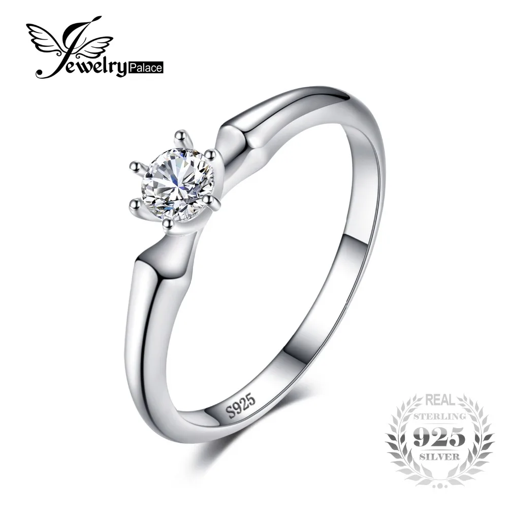 JewelryPalace классический 0.25ct Свадьба пасьянс кольцо для женщин чистый 925 пробы
