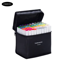 אמנות סמן 30/40/60/80/168 צבעים אלכוהול מבוסס עט סמני כפולה ראש סקיצה סמנים מברשת עט לתיקו מנגה עיצוב אספקת אמנות(China)