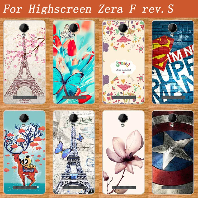 

High Quality DIY Painted Phone Case TPU Soft Silicone Painting Back Cover For Highscreen Zera F Rev.S 4.0'' Phone Cases