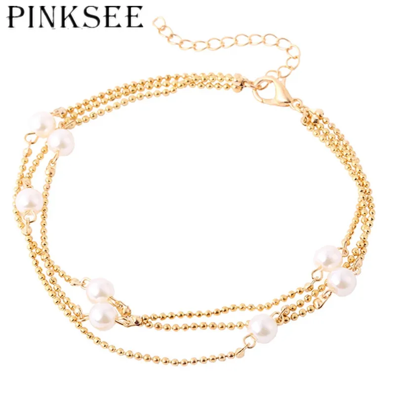 PINKSEE Vintage Charm Foot Chain Anklets Gold Silver Color Sweet Elegant Imitation Pearl Beaded Jewelry for Women
PINKSEE Vintage Charm Foot Chain Anklets Gold Silver Color Sweet Elegant Imitation Pearl Beaded Jewelry for Women