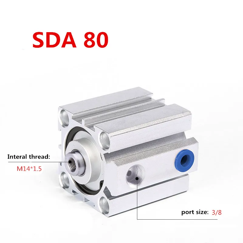 Free shipping SDA80 series 5mm to 100mm Standard Thin cylinder Aluminum Alloy Shell Compact Pneumatic Cylinder
Free shipping SDA80 series 5mm to 100mm Standard Thin cylinder Aluminum Alloy Shell Compact Pneumatic Cylinder