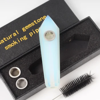 1pcs Natural White Opal Crystal Smoking Pipes healing Cigarette Pipe for Tabocco +Box
1pcs Natural White Opal Crystal Smoking Pipes healing Cigarette Pipe for Tabocco +Box