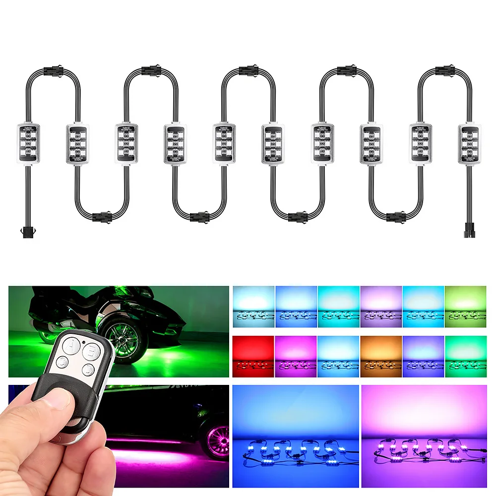 RGB LED Wireless Remote Control Car Motorcycle Light Atmosphere Lamp with Smart Brake Light Accent Neon Style Light Kit
RGB LED Wireless Remote Control Car Motorcycle Light Atmosphere Lamp with Smart Brake Light Accent Neon Style Light Kit
