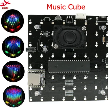 New 3D 8 mini multicolor 8x8x8 mp3 music light cubeeds kit built-in music spectrum led electronic diy kit
New 3D 8 mini multicolor 8x8x8 mp3 music light cubeeds kit built-in music spectrum led electronic diy kit