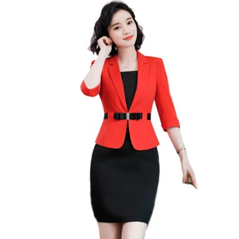 Business blazer and skirt suit women's 2020 new Korean version fashion temperament ladies suit formal OL two-piece suit set
Business blazer and skirt suit women's 2020 new Korean version fashion temperament ladies suit formal OL two-piece suit set