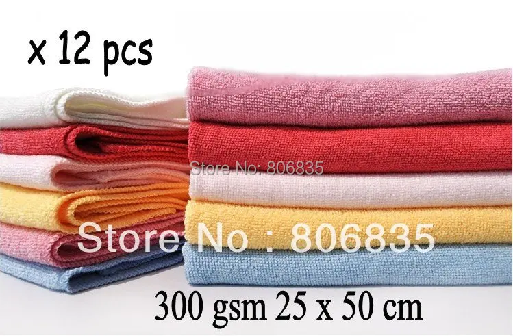 Image 300gsm 25 x 50cm Microfiber Cleaning towel,microfiber quick drying towel,CAR washing Polishing Scrubing Cloth,Beauty salon towel