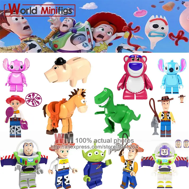 Single Legoings Toys Story Minifigured Woody Jessie Toy Aliens Bulleye Rex Hamm Buzz Lightyear Building Blocks Toy For Children
Single Legoings Toys Story Minifigured Woody Jessie Toy Aliens Bulleye Rex Hamm Buzz Lightyear Building Blocks Toy For Children