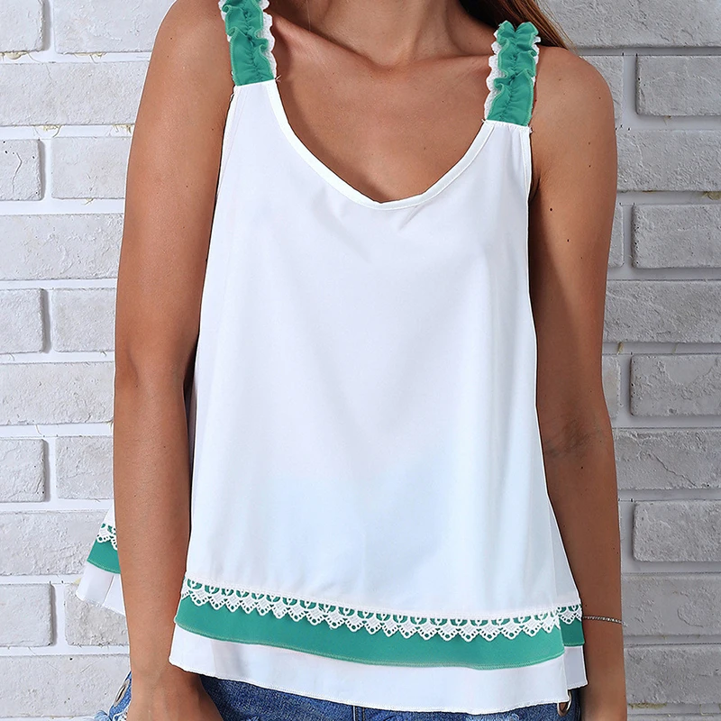1pc Summer Women Tanks Top Sexy Lace Halter Backless Bow Women's Vest Cute Tank Tees Streetwear | Женская одежда