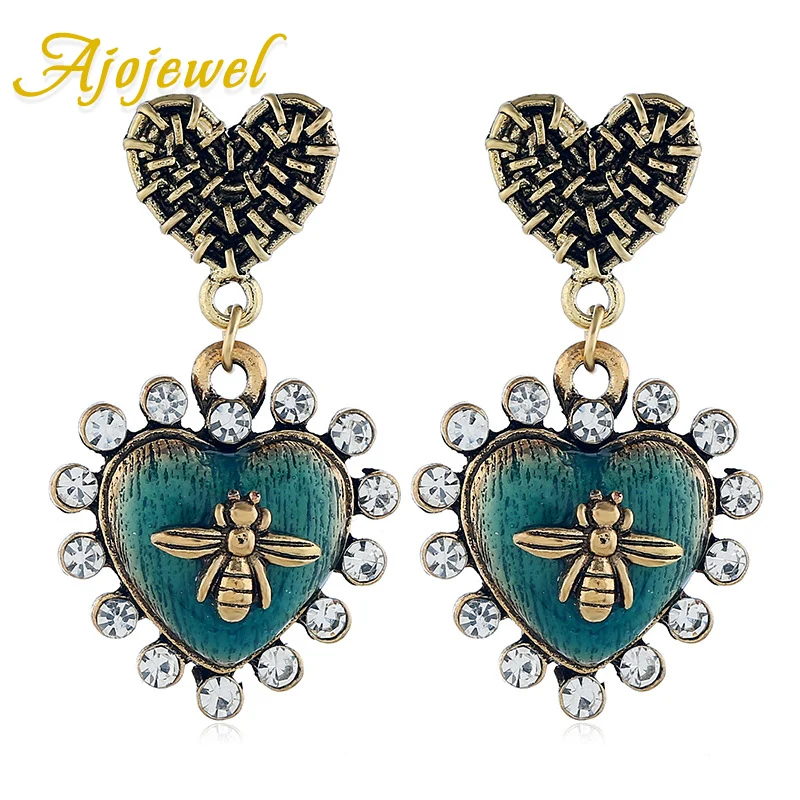Ajojewel Green And Red Bee Earrings Heart 2019 Vintage Jewelry Korean Rhinestone Drop Earrings Wholesale
Ajojewel Green And Red Bee Earrings Heart 2019 Vintage Jewelry Korean Rhinestone Drop Earrings Wholesale