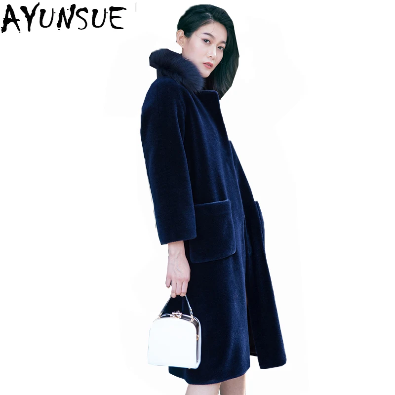 AYUNSUE PLus Szie 2XL Winter Warm real wool fur coat Women Windbreaker 2018 New Long Ladies' black clothing Abrigos Mujer LX1302
AYUNSUE PLus Szie 2XL Winter Warm real wool fur coat Women Windbreaker 2018 New Long Ladies' black clothing Abrigos Mujer LX1302