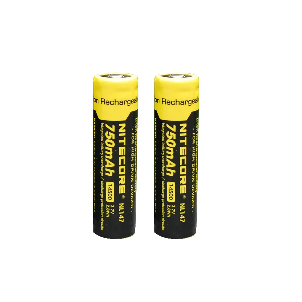 2PCS NITECORE 14500 NL147 Li-ion Rechargeable Battery 750mAh 3.7V 2.8Wh Protected top button
2PCS NITECORE 14500 NL147 Li-ion Rechargeable Battery 750mAh 3.7V 2.8Wh Protected top button