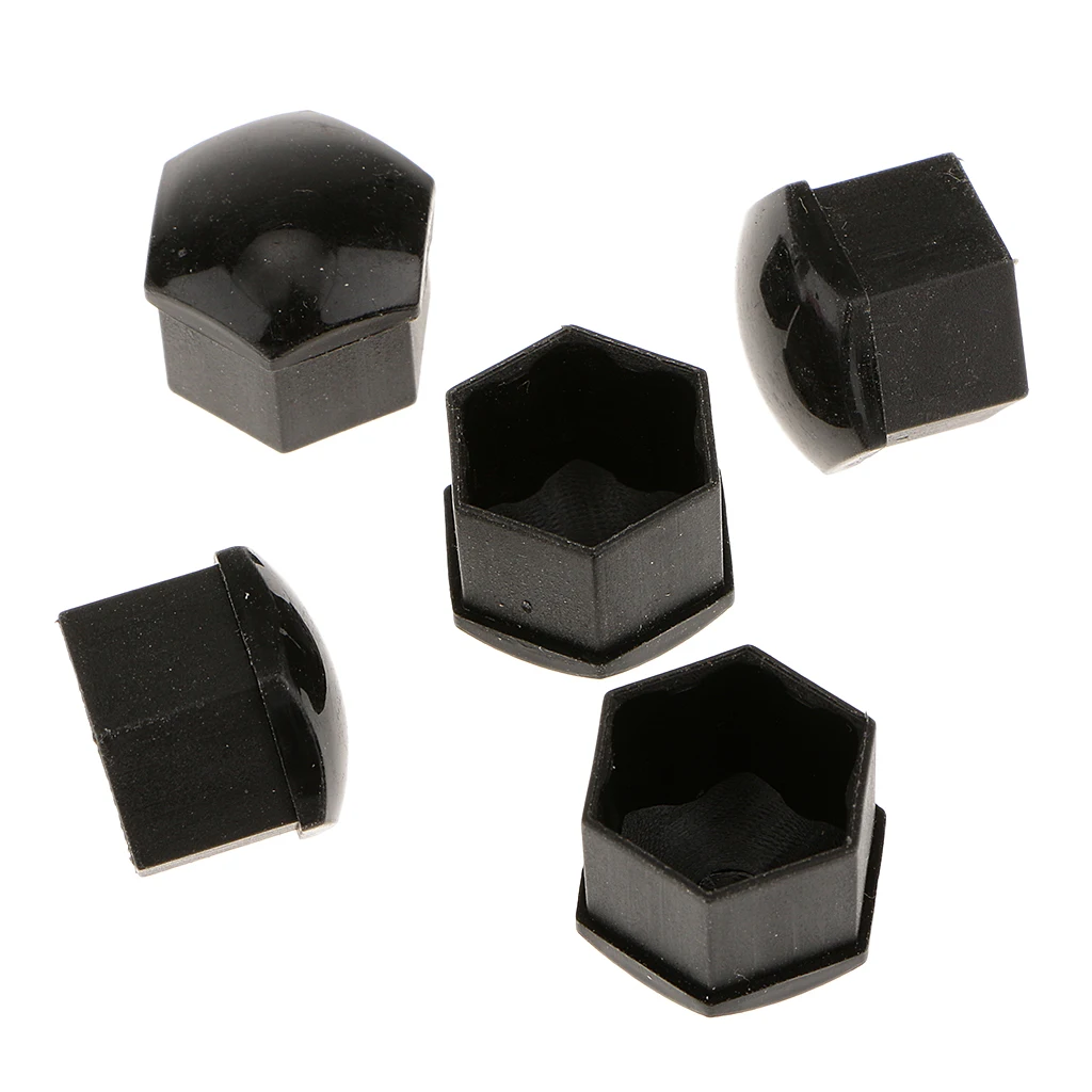 20x Wheel Lug Nut Center Cover Caps + REMOVAL TOOL For AUDI VW Skoda Black