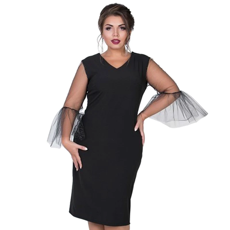 2019 Fall Women Dress Sexy Bodycon Bandage Dress Mesh Sleeve Midi Party Dress Black Plus Size Women Clothing Vestidos
2019 Fall Women Dress Sexy Bodycon Bandage Dress Mesh Sleeve Midi Party Dress Black Plus Size Women Clothing Vestidos
