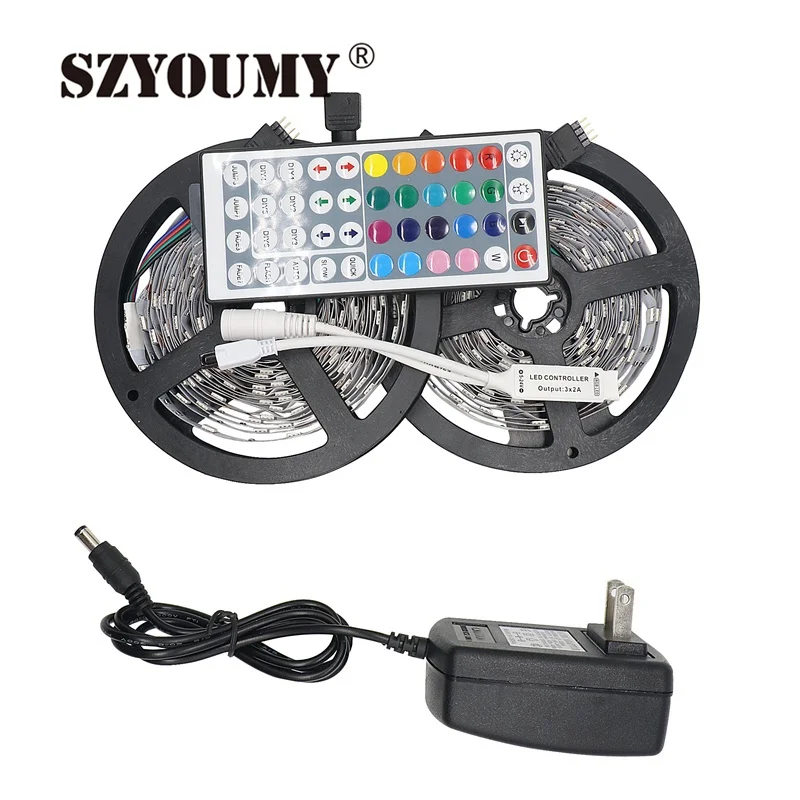 SZYOUMY RGB LED Strip Light 5050 5M 10M IP20 LED Light RGB Leds Tape Led Ribbon Flexible Mini IR Controller DC12V Adapter Set
SZYOUMY RGB LED Strip Light 5050 5M 10M IP20 LED Light RGB Leds Tape Led Ribbon Flexible Mini IR Controller DC12V Adapter Set
