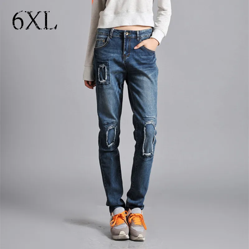 6 EXTRA LARGE Women's Jeans Korean Version Plue Size Was Thin Jeans Female Loose Pants Collapse Tide High Quality Fashion jeans 
6 EXTRA LARGE Women's Jeans Korean Version Plue Size Was Thin Jeans Female Loose Pants Collapse Tide High Quality Fashion jeans