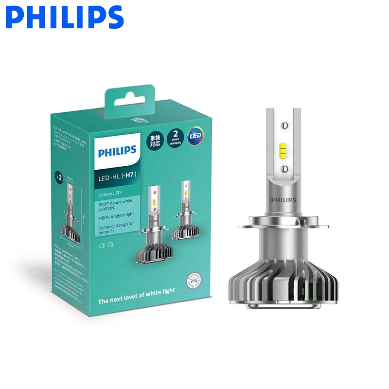 Philips LED H7 Ultinon LED Auto Headlight 6000K Cool Blue White Lamps +160% Brighter Compact Design 11972UL X2, Pair
Philips LED H7 Ultinon LED Auto Headlight 6000K Cool Blue White Lamps +160% Brighter Compact Design 11972UL X2, Pair
