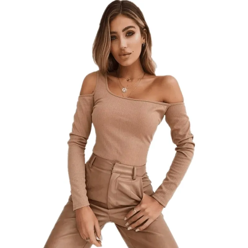 T-shirt Autumn 2018 Hot Off-the-shoulder Long-sleeved Diagonal Shoulder Slim Women Knit Pit
T-shirt Autumn 2018 Hot Off-the-shoulder Long-sleeved Diagonal Shoulder Slim Women Knit Pit