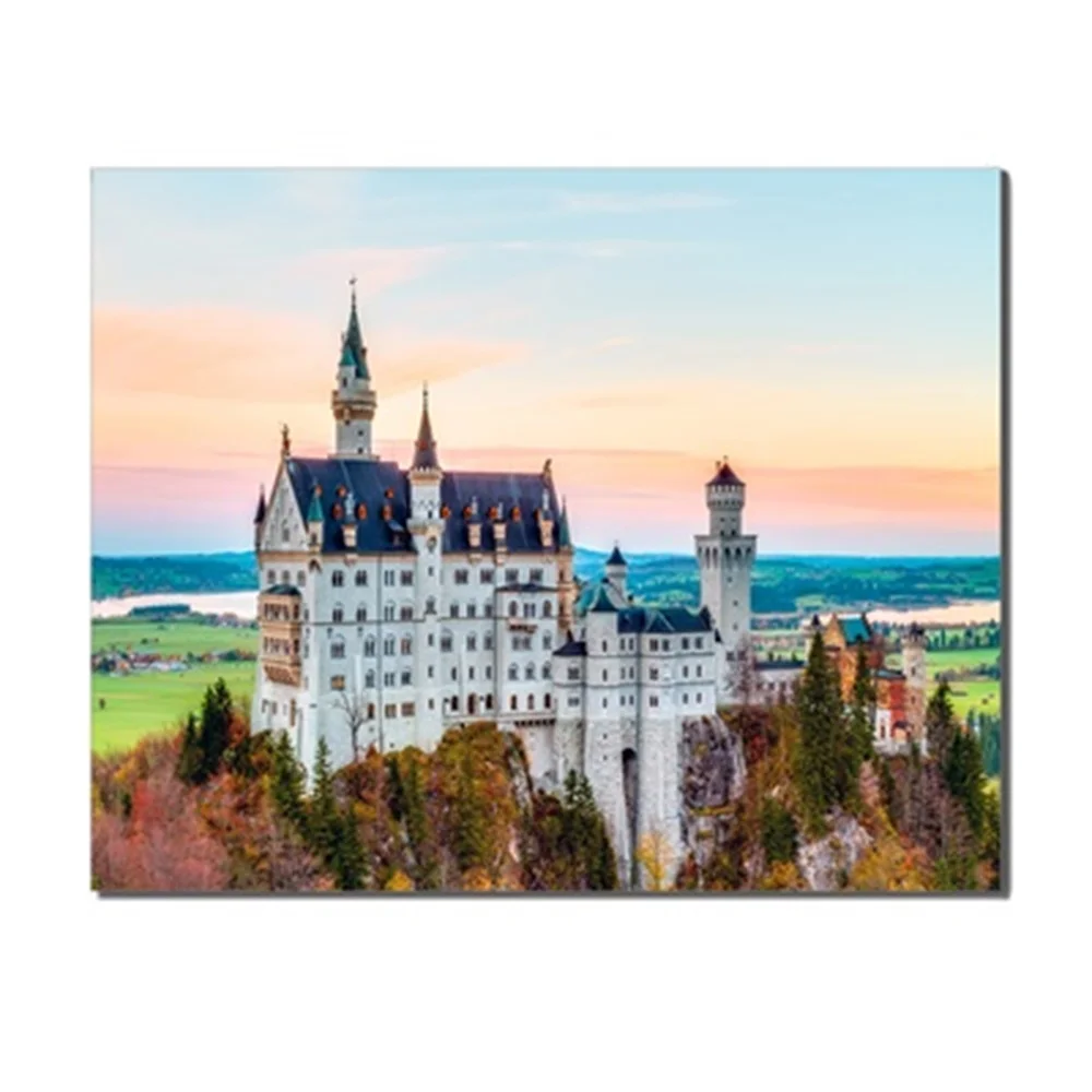 Modern Castle Seaside Building Sky Oil Painting Decorative Canvas Wall Artwork For Home Decor Living Room Bedroom Decoration | Дом и сад