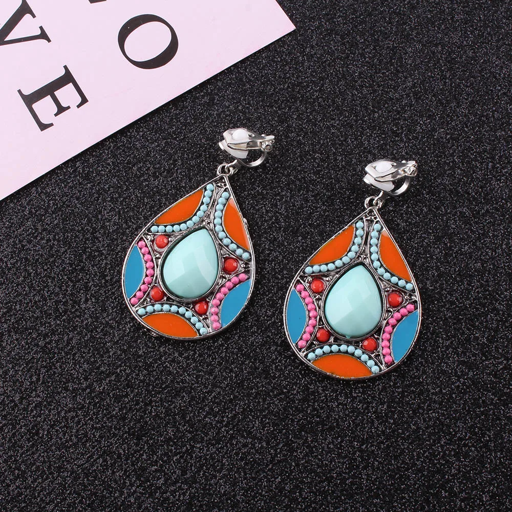 Vintage Clip Earrings For Women Ethnic Resin Multicolor Bead Large Bohemia NO Piercing Earrings Statement Party Jewelry
Vintage Clip Earrings For Women Ethnic Resin Multicolor Bead Large Bohemia NO Piercing Earrings Statement Party Jewelry