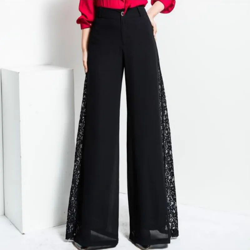 2017 spring and summer Fashion casual stitching hollow high waist young female women girls wide leg pants trousers clothes 79055
2017 spring and summer Fashion casual stitching hollow high waist young female women girls wide leg pants trousers clothes 79055