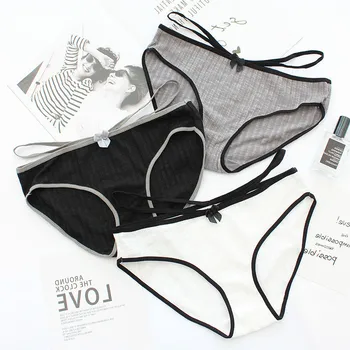 Roseheart Women Fashion Black Gray Cotton Bow Low Waist Panties Straps Underwear Lingerie Briefs 3 Pieces 3 Color Underpants
Roseheart Women Fashion Black Gray Cotton Bow Low Waist Panties Straps Underwear Lingerie Briefs 3 Pieces 3 Color Underpants