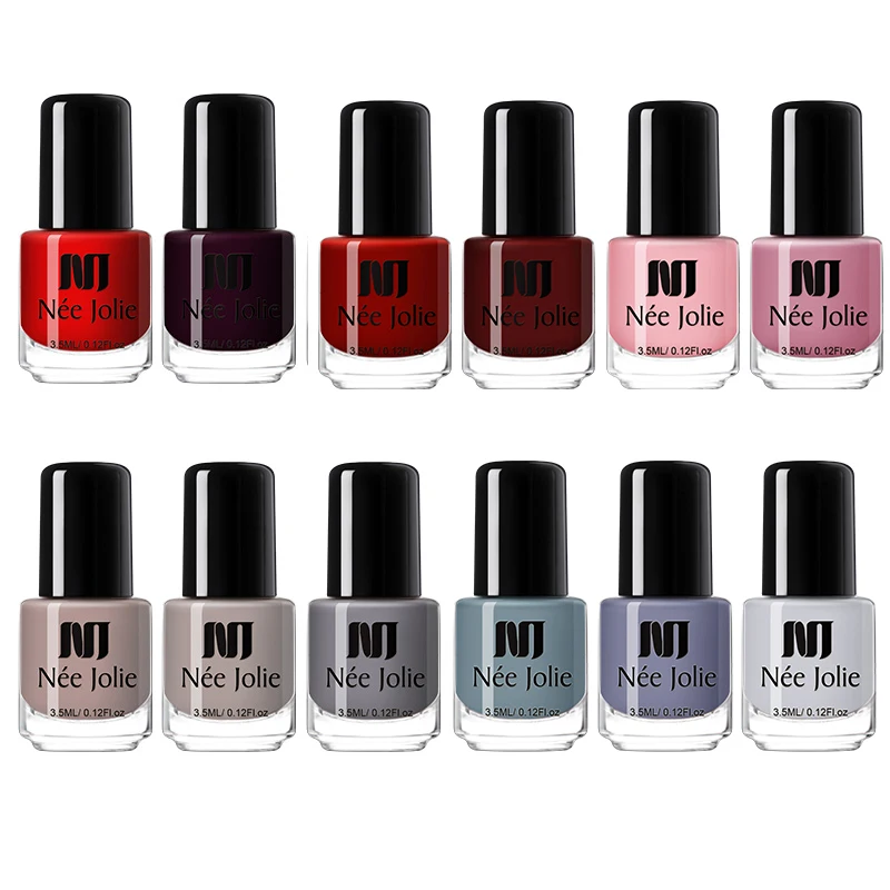 NEE JOLIE 12 Bottles Nail Polish 48 Colors Pure Nail Color Gray Red Holographic Glitter Nail Polish Lacquer Varnish
NEE JOLIE 12 Bottles Nail Polish 48 Colors Pure Nail Color Gray Red Holographic Glitter Nail Polish Lacquer Varnish