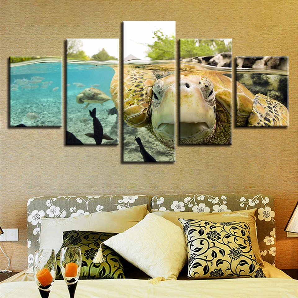 Living Room Wall Decor Art Prints 5 Pieces Underwater Animal Turtle Landscape Paintings Framework Poster Modular Canvas Pictures
Living Room Wall Decor Art Prints 5 Pieces Underwater Animal Turtle Landscape Paintings Framework Poster Modular Canvas Pictures