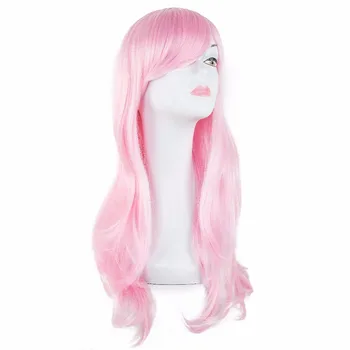 

Light Pink Wig Fei-Show Synthetic Heat Resistant Fiber Long Wavy Hair Peruca Party Costume Cos-play Cartoon Role Hairpiece