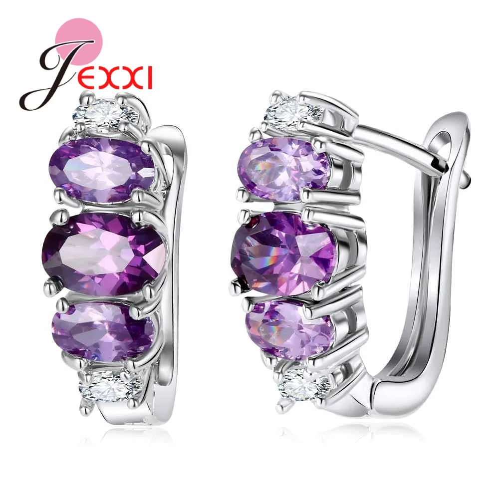 JEXXI New Arrival Elegant 925 Sterling Silver Earrings With Purple Clear Crystal Women Female Wedding Party High Quality Jewelry
JEXXI New Arrival Elegant 925 Sterling Silver Earrings With Purple Clear Crystal Women Female Wedding Party High Quality Jewelry