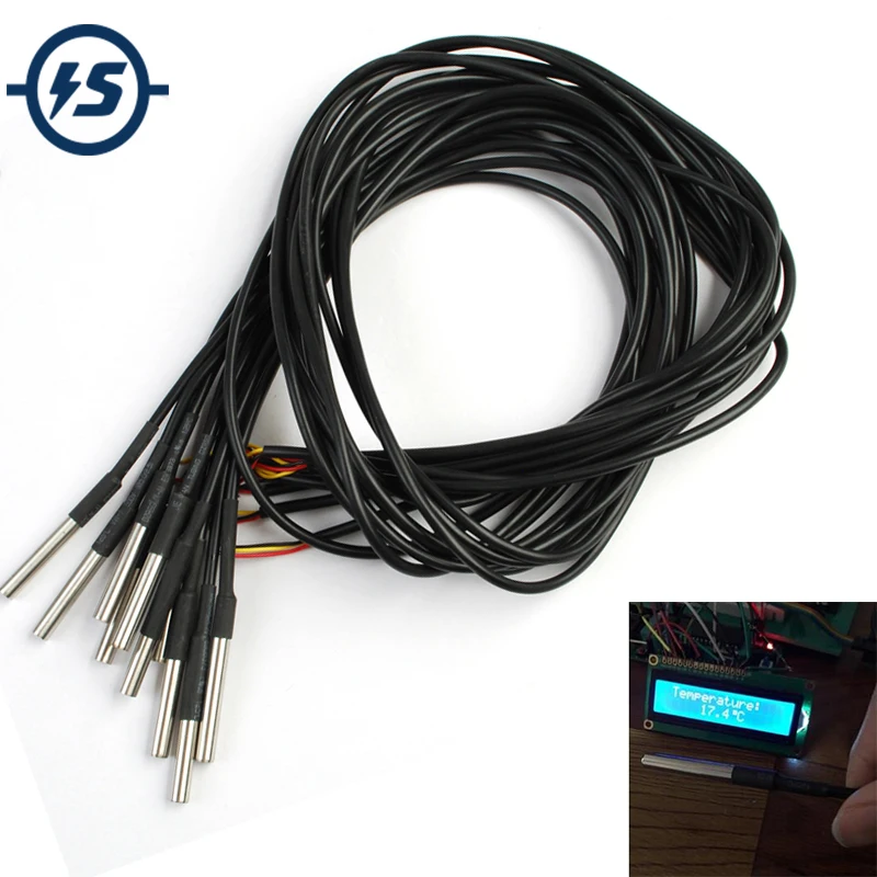 DS18B20 Waterproof Temperature Sensor Stainless Steel Package Temperature Probe Sensor 18B20 1M 100cm for Arduino
DS18B20 Waterproof Temperature Sensor Stainless Steel Package Temperature Probe Sensor 18B20 1M 100cm for Arduino