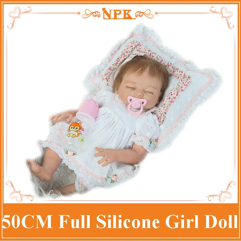 Deeply Sleep 50cm About 20 inch Whole Silicone Reborn Dolls With Soft Snow White Dress Adora Bonecas For Kids About 6 Years Old
Deeply Sleep 50cm About 20 inch Whole Silicone Reborn Dolls With Soft Snow White Dress Adora Bonecas For Kids About 6 Years Old