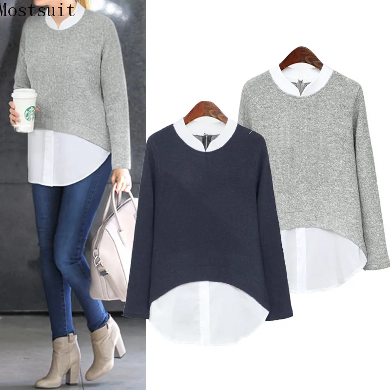5xl Plus Size 2018 Fake Two Pieces Cotton Blouses Patchwork Long Sleeve Europe Shirt Tops Offce Casual Asymmetrical Blusas Femme
5xl Plus Size 2018 Fake Two Pieces Cotton Blouses Patchwork Long Sleeve Europe Shirt Tops Offce Casual Asymmetrical Blusas Femme