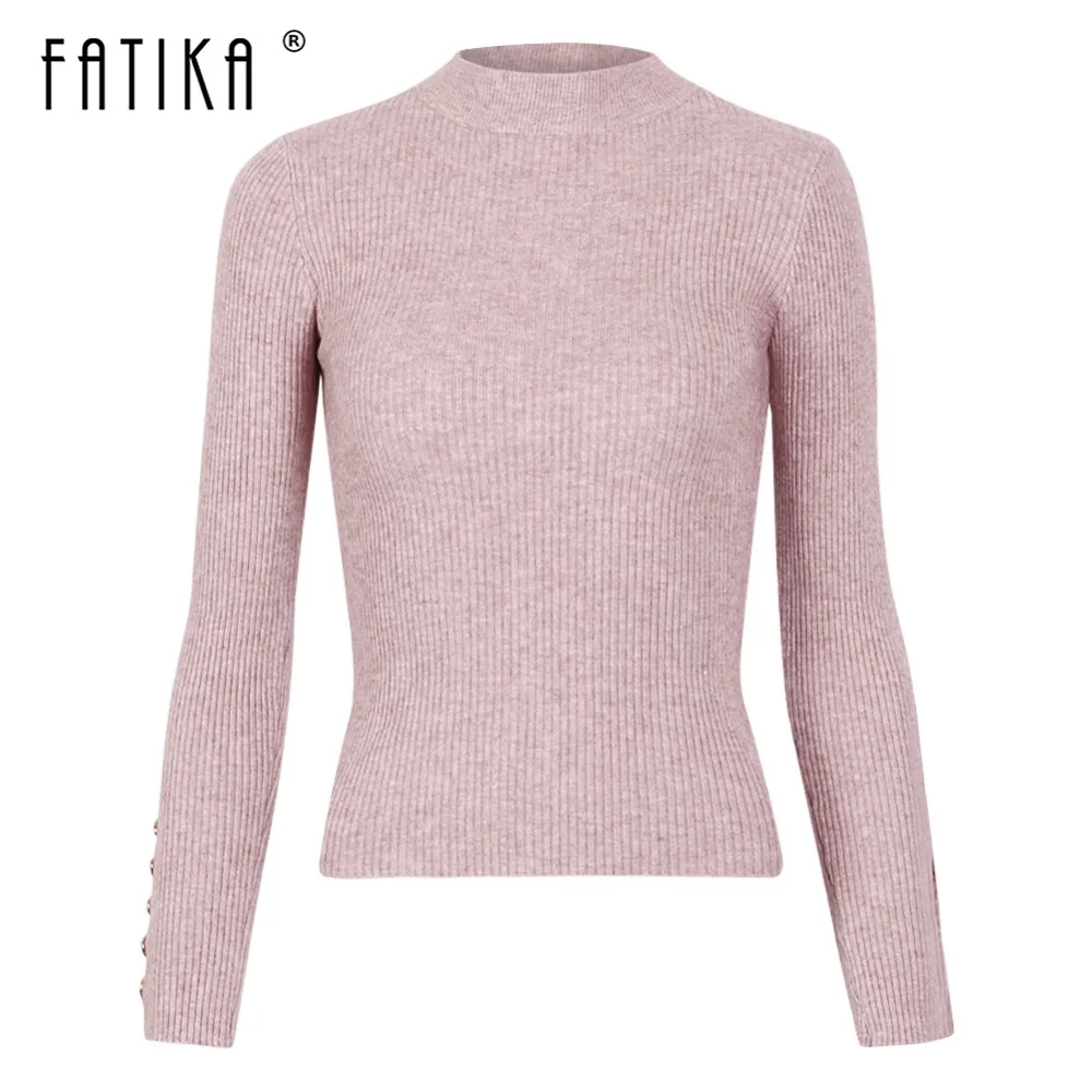 FATIKA 2018 Women's Sweater and Pullover Long Sleeve with Gold Button Knitted Tops Pull Knit Jumpers Slim Pullover Sweaters
FATIKA 2018 Women's Sweater and Pullover Long Sleeve with Gold Button Knitted Tops Pull Knit Jumpers Slim Pullover Sweaters