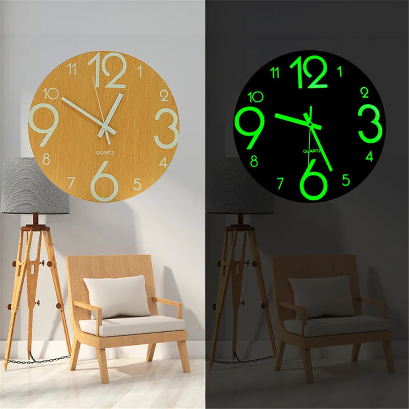 30cm Luminous Hanging Wooden Wall Clock Brief Digital Number Wall Clock Silent Clock Glow Dark Quiet DIY Wall Clock Modern
30cm Luminous Hanging Wooden Wall Clock Brief Digital Number Wall Clock Silent Clock Glow Dark Quiet DIY Wall Clock Modern