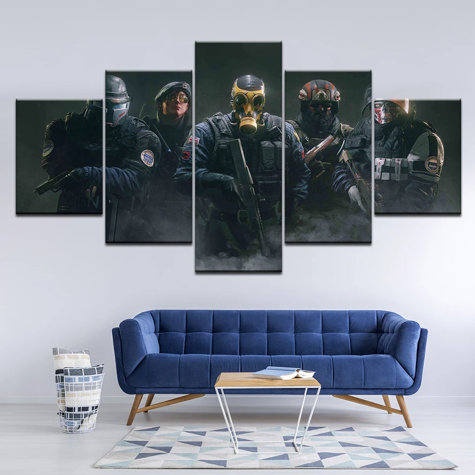 Game poster 5 panel printed canvas print painting rainbow six siege poster Home Decor Wall art Picture For Living Room Artwork
Game poster 5 panel printed canvas print painting rainbow six siege poster Home Decor Wall art Picture For Living Room Artwork