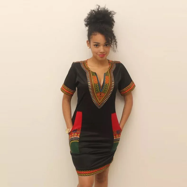Women Summer Dashiki Pocket Design Black Homecoming Pencil Dress Lady Mini V-Neck African Bodycon Short Sleeves Shirt Dress S-XL
Women Summer Dashiki Pocket Design Black Homecoming Pencil Dress Lady Mini V-Neck African Bodycon Short Sleeves Shirt Dress S-XL
