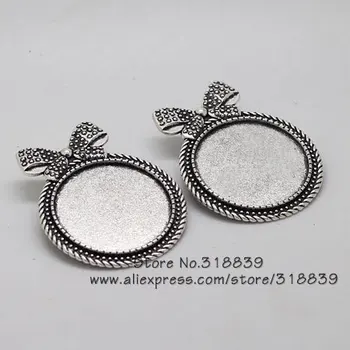Antique Silver Metal Zinc Alloy Trendy Cameo Bowknot Round Cabochon Brooch+Pendant Setting 30mm 8pcs 8056
Antique Silver Metal Zinc Alloy Trendy Cameo Bowknot Round Cabochon Brooch+Pendant Setting 30mm 8pcs 8056