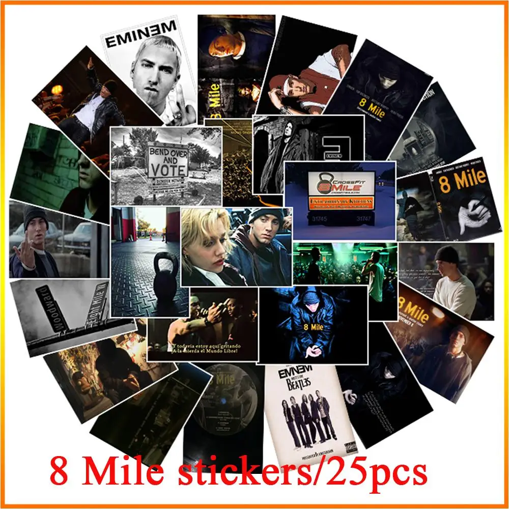 25pcs/set Eminem The Slim Shady LP 8 Mile A rap singer For Computer PS4 Pad Phone TV Fridge Bicycle Waterproof Decal Sticker
25pcs/set Eminem The Slim Shady LP 8 Mile A rap singer For Computer PS4 Pad Phone TV Fridge Bicycle Waterproof Decal Sticker