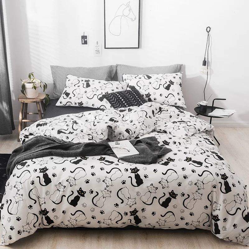 Cartoon black white cat Bedding Sets Children's Beddingset twin queen king size Bed Linen Duvet Cover Bed Sheet Pillowcase/bed S
Cartoon black white cat Bedding Sets Children's Beddingset twin queen king size Bed Linen Duvet Cover Bed Sheet Pillowcase/bed S