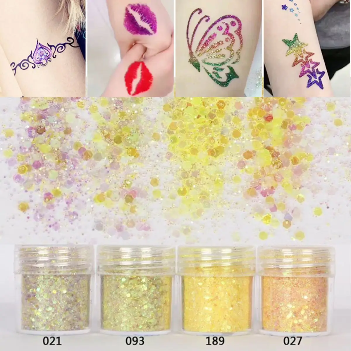 4pcs 1set Light Yellow Nail Glitter Manicure Art Powder Mix Fine Powders 1mm Sequin For DIY Body Paint Eyeshadow Decoration
4pcs 1set Light Yellow Nail Glitter Manicure Art Powder Mix Fine Powders 1mm Sequin For DIY Body Paint Eyeshadow Decoration
